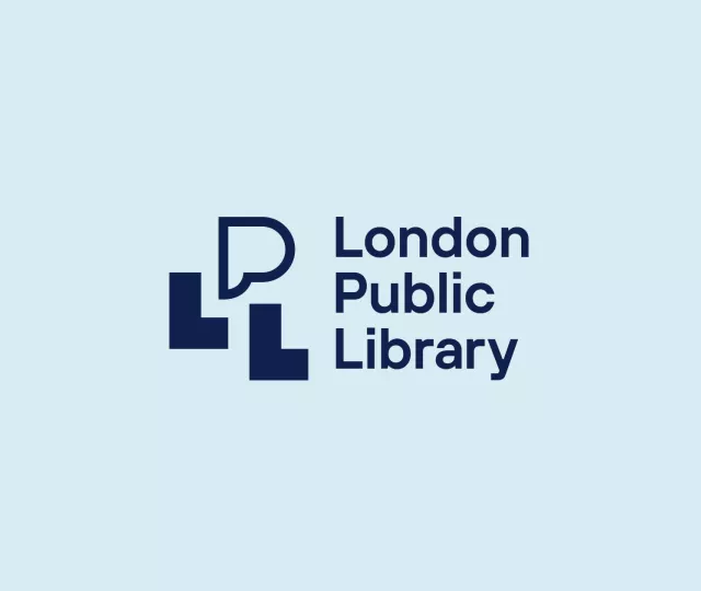 Navy Library logo on light blue background