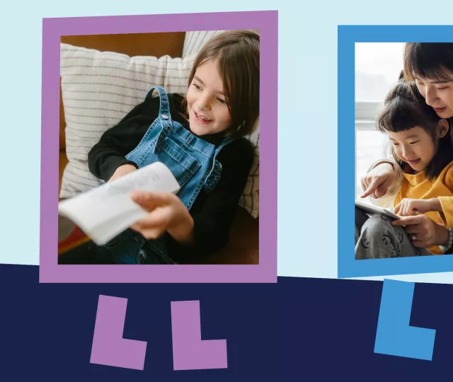 children enjoying reading books