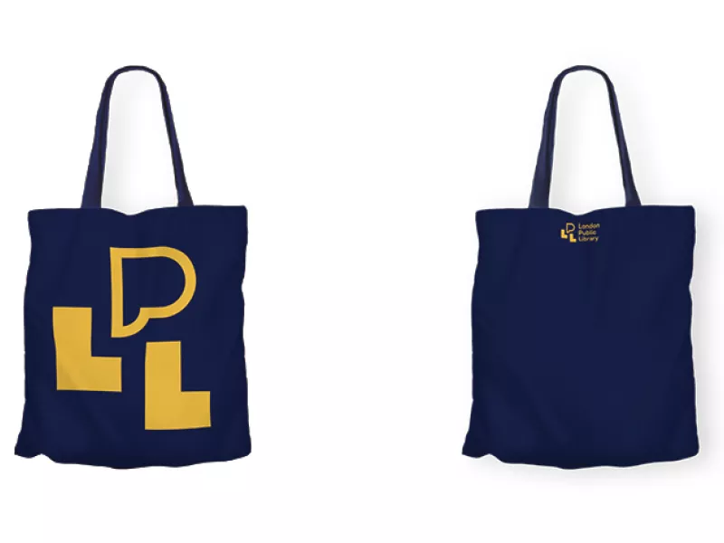 LPL Tote bag in blue with yellow icon logo on front