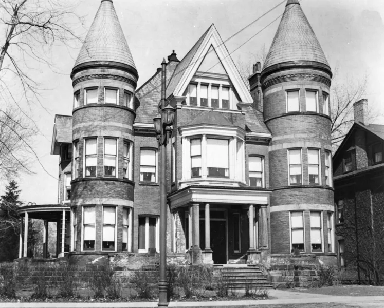 Buchan house in black and white 