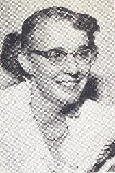 Black and white newsprint portrait of Margaret Fullerton