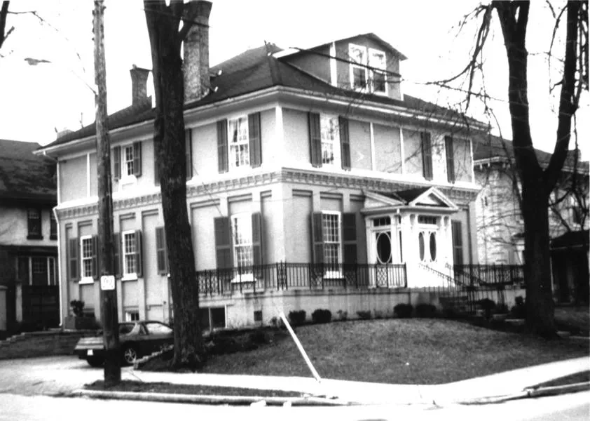   Black and white photo of house owned by the Blackburn family