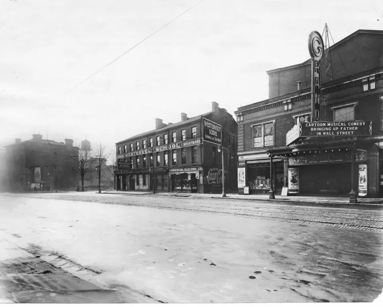 Black and white photo of the Grand Opera House