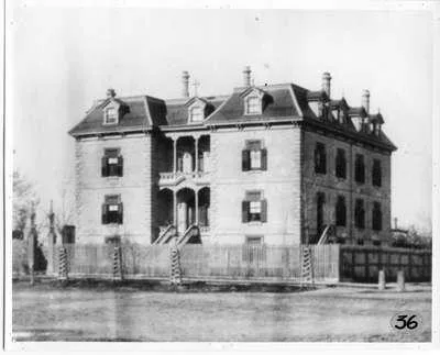 Black and white photo of St. Peter’s Rectory